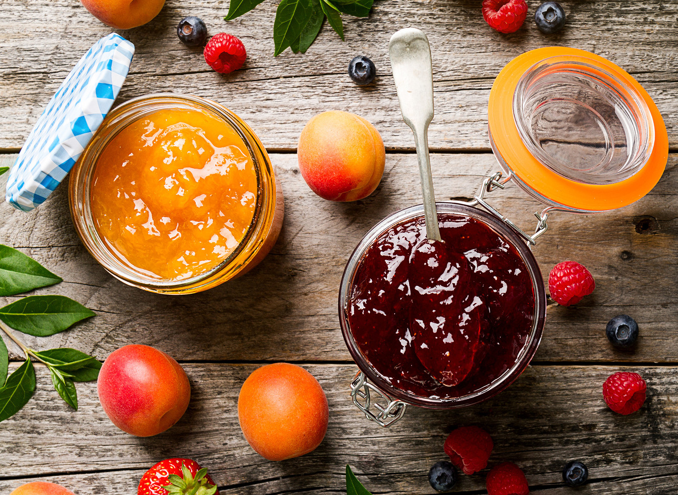 Mermeladas de Fresa, Manzana, Melocoton y Naranja