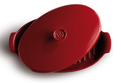 EMILE HENRYY VAPORIZADOR DE PESCADO OVALADO BURGANDY