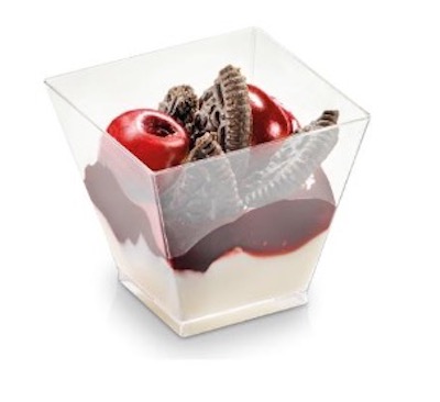 VASITO CUADRADO PLASTICO - 12 UNDS